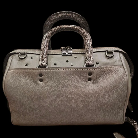Coach 1941 Rogue Satchel With Colorblock Exotic Snakeskin Detail - Picture 4 of 9
